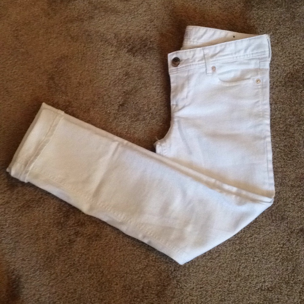 Express Stella cropped white jeans